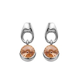 Swarovski Crystal Earrings – Peach 28mm – Silver Tone – NWT